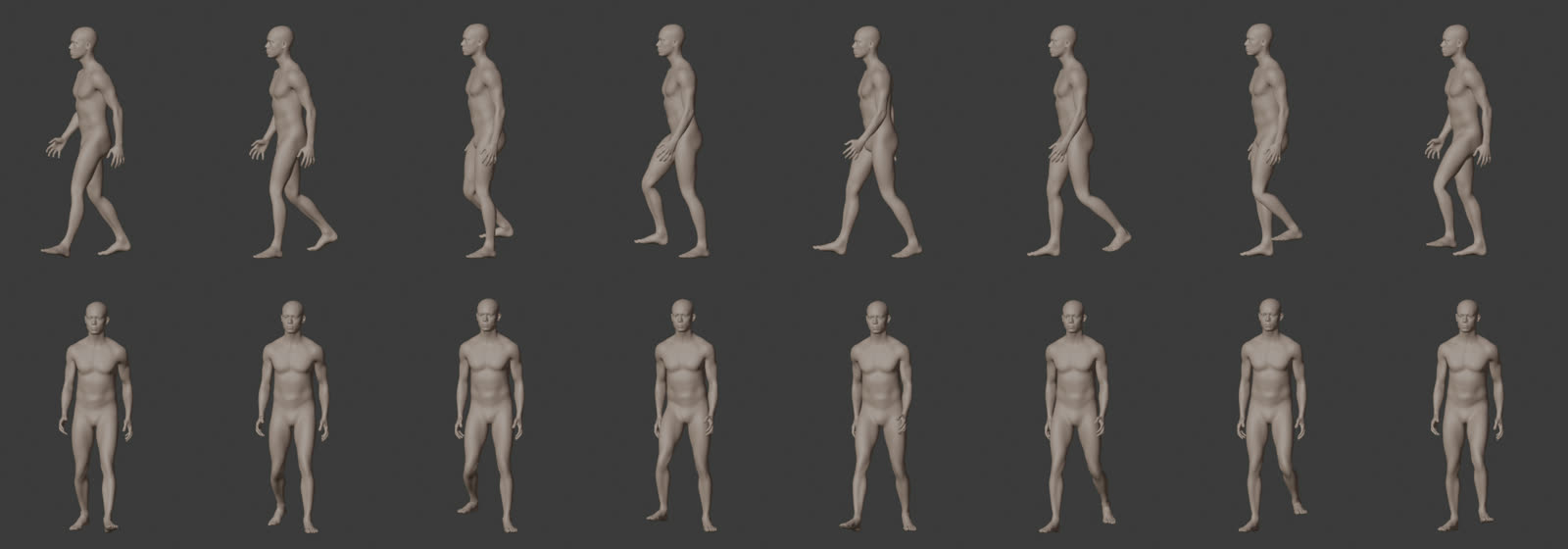 The caretaker's walk cycle, rendered in Blender