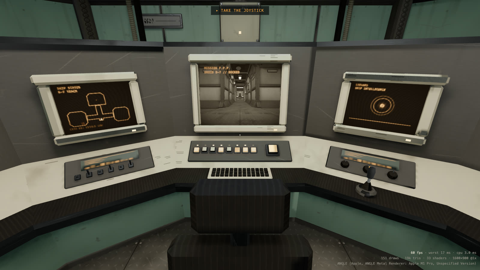 At the command console in first person